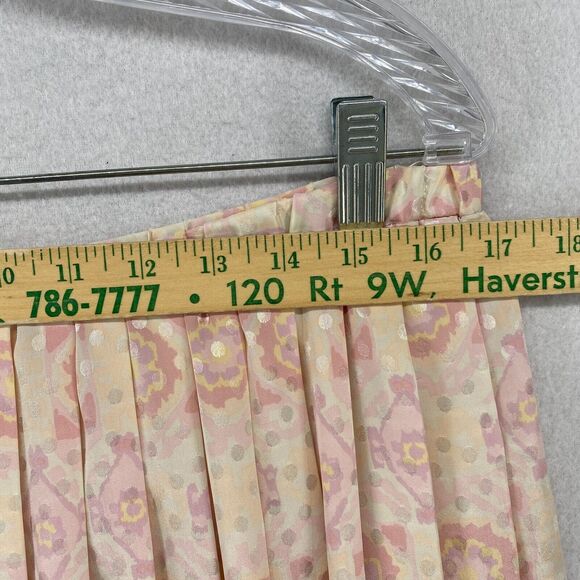 CASTLEBERRY CLUB Set Suit 12 Floral Double Breasted Top & Pleated Skirt Pink USA - Picture 14 of 16